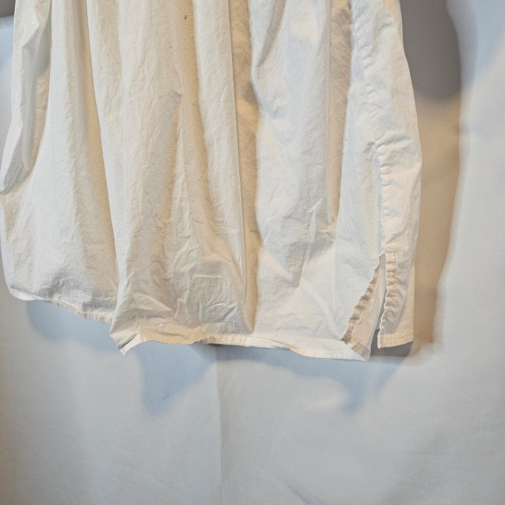 Talbots Puff Sleeve Blouse Large White Boho Cottagecore Cotton Summer Staple - Picture 2 of 9